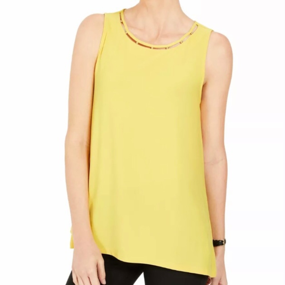 Kasper Women’s Yellow Sleeveless Beaded Neck XXL